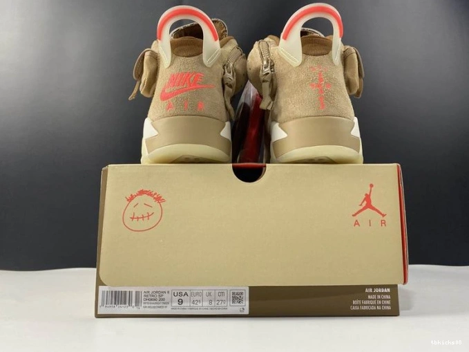 Rep TBkick British Khaki Retro 6 Scott Travis Jordan Air DH0690-200 0825
